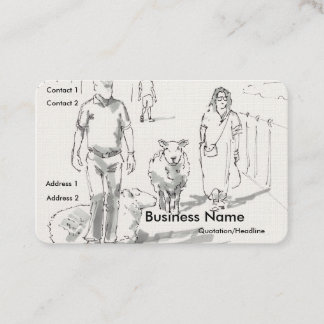 Tarjetas de presentación de ovejas con personas