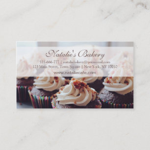 Tarjetas de presentación de panadería de cupcakes