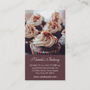 Tarjetas de presentación de panadería de cupcakes 