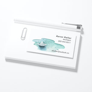 Tarjetas de presentación de papel acuático