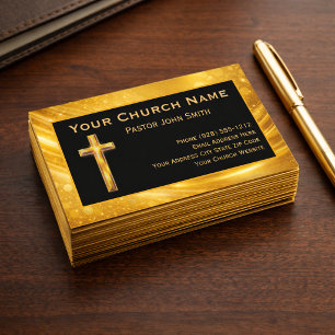 Tarjetas de presentación de pastor de iglesia boke