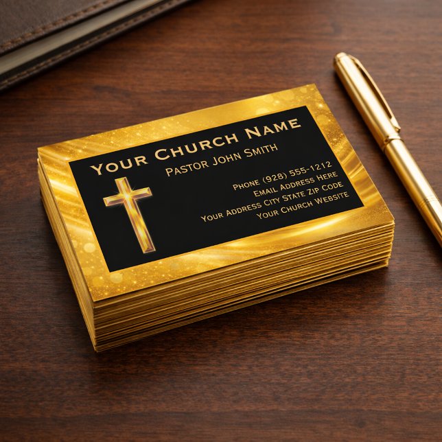 Tarjetas de presentación de pastor de iglesia boke (Subido por el creador)