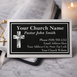 Tarjetas de presentación de pastor de iglesia eleg