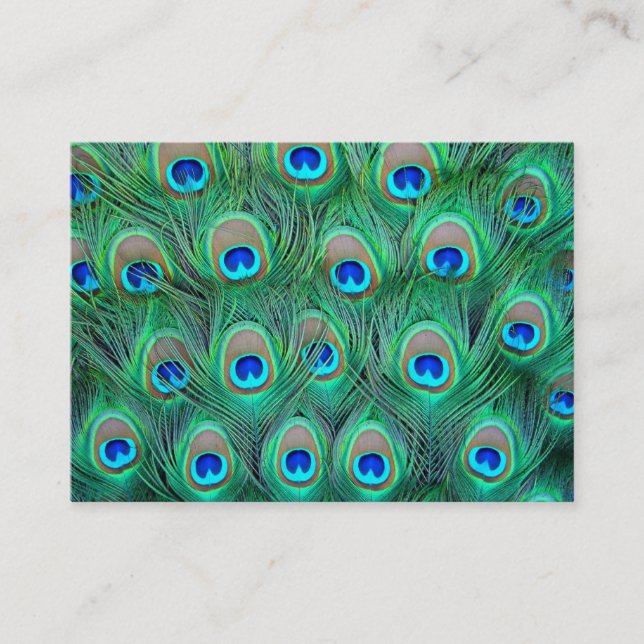 Tarjetas de presentación de pavo real azul turques (Anverso)