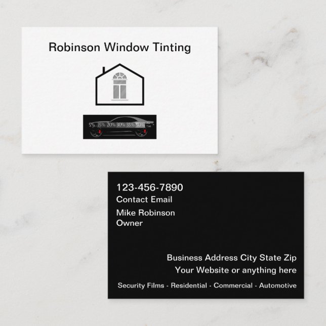 Tarjetas de presentación de películas solares de b (Anverso / Reverso)