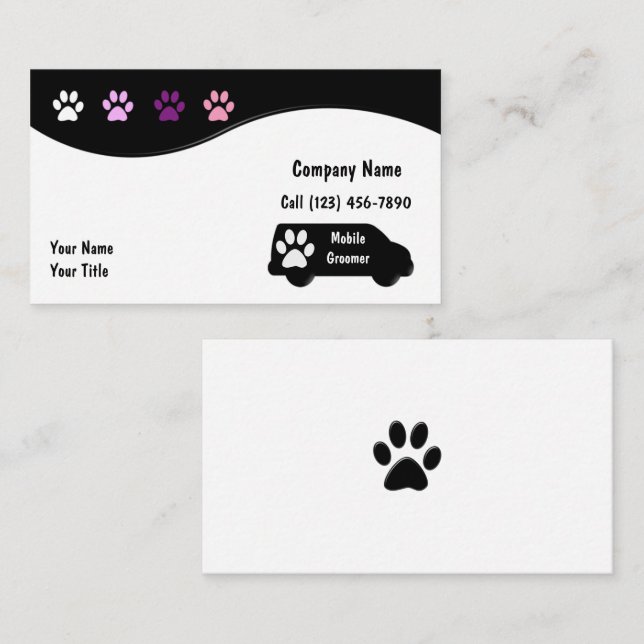 Tarjetas de presentación de peluquería canina (Anverso / Reverso)