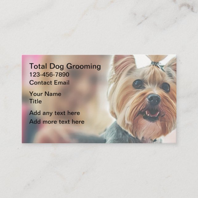 Tarjetas de presentación de peluquería canina lind (Anverso)