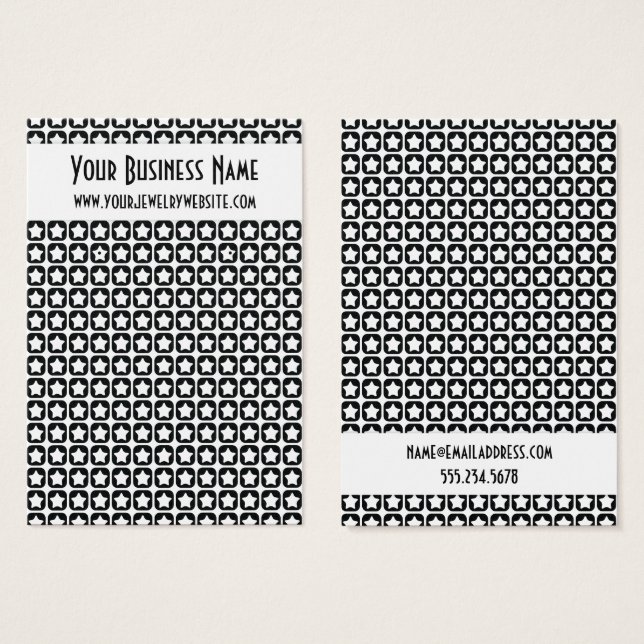 Tarjetas de presentación de pendientes con patrone (Anverso y reverso)