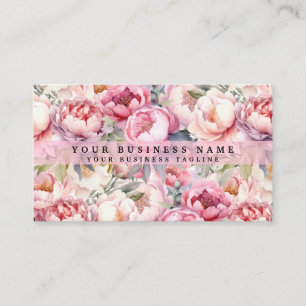 Tarjetas de presentación de peonías flores de peon