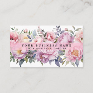 Tarjetas de presentación de peonías flores de peon