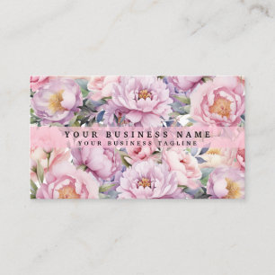 Tarjetas de presentación de peonías flores de peon