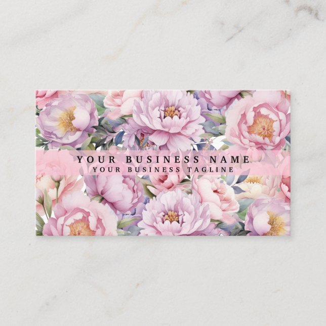 Tarjetas de presentación de peonías flores de peon (Anverso)
