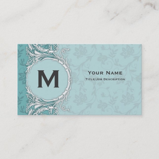 Tarjetas de presentación de perfil florales elegan (Anverso)