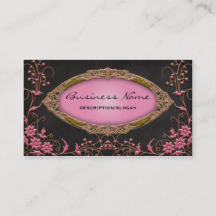 Tarjetas de presentación de perfil rosa y negro Ga