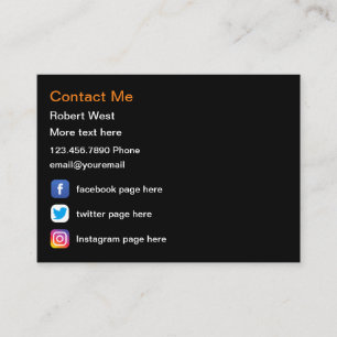 Tarjetas de presentación de perfiles de medios so