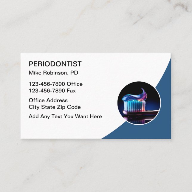 Tarjetas de presentación de periodontismo de odont (Anverso)