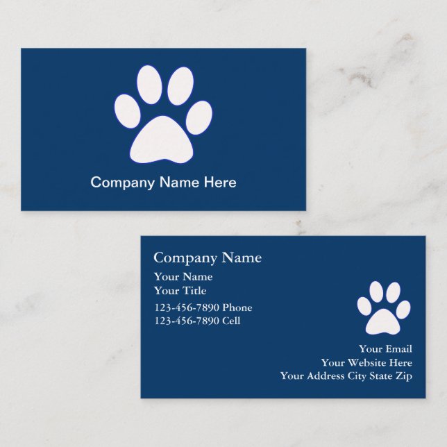 Tarjetas de presentación de perros (Anverso / Reverso)
