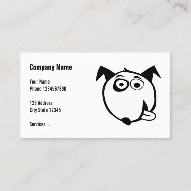 Tarjetas de presentación de perros con ilustración (Anverso)