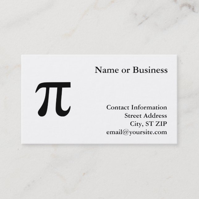 Tarjetas de presentación de Pi (Anverso)
