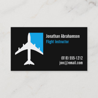 Tarjetas de presentación de piloto de avión negro