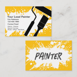 Tarjetas de presentación de pintor de casas más co