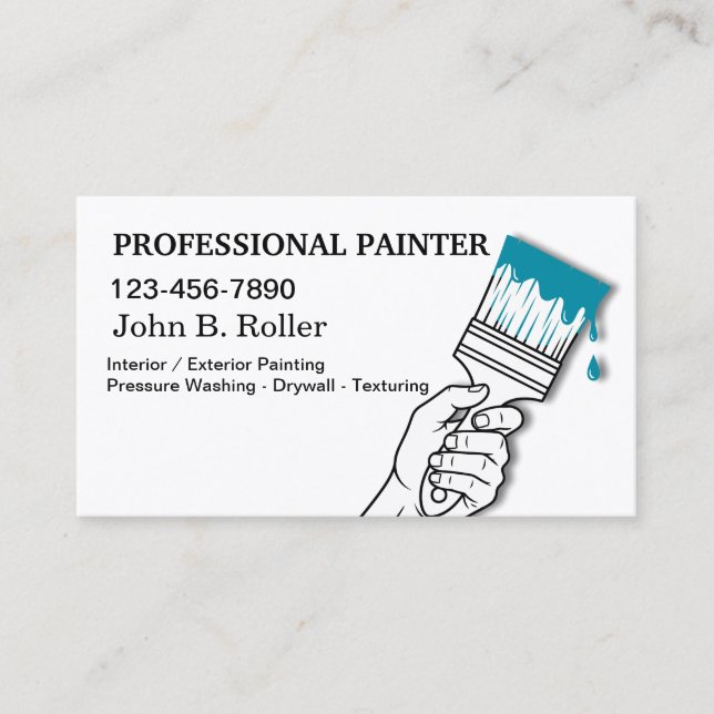 Tarjetas de presentación de pintor de estilo moder (Anverso)