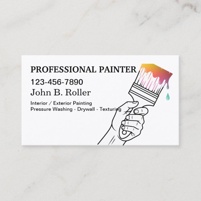 Tarjetas de presentación de pintor de estilo moder (Anverso)