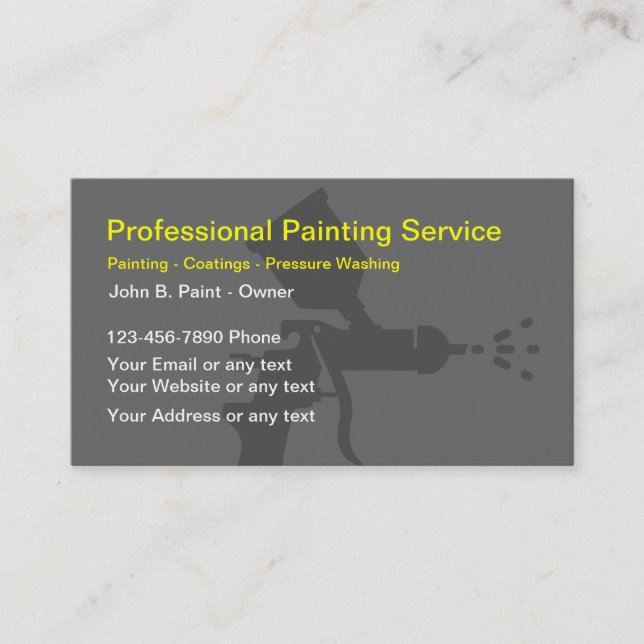 Tarjetas de presentación de pintor profesional (Anverso)