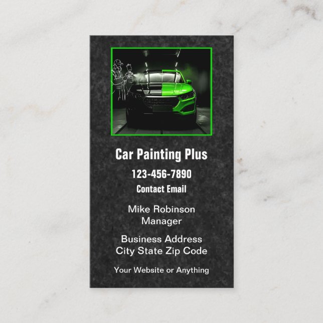 Tarjetas de presentación de pintura de automóviles (Anverso)