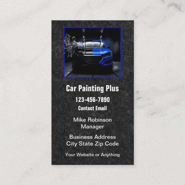 Tarjetas de presentación de pintura de automóviles (Anverso)