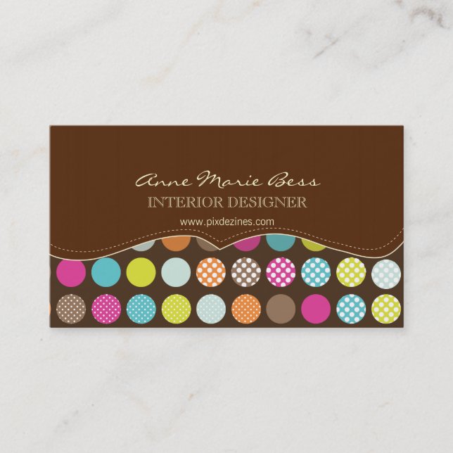 Tarjetas de presentación de Polka Dots Chocolate (Anverso)
