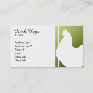 Tarjetas de presentación de pollo blanco