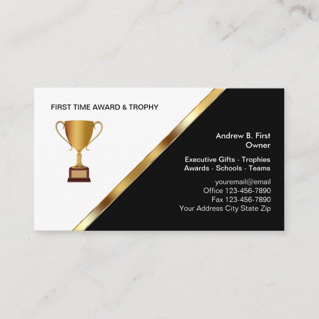 Tarjetas de presentación de premios y trofeos (Anverso)