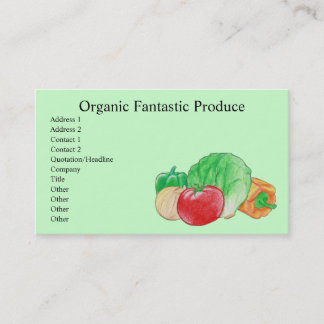 Tarjetas de presentación de productos frescos