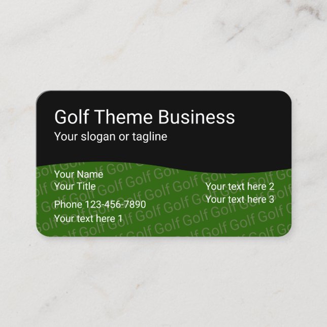 Tarjetas de presentación de profesional de golf (Anverso)