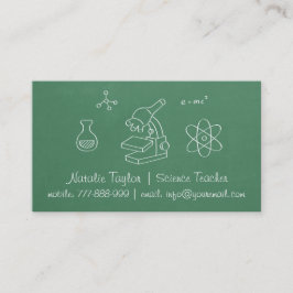Tarjetas de presentación de profesor de ciencias d