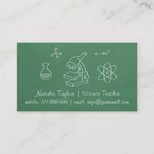 Tarjetas de presentación de profesor de ciencias d