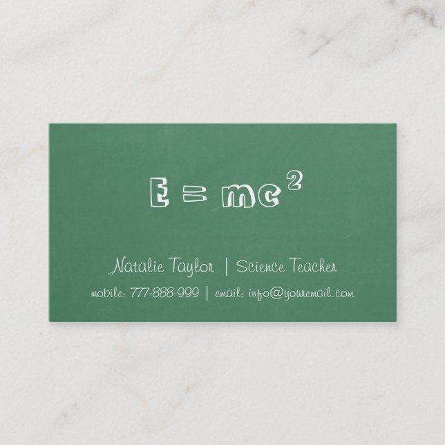 Tarjetas de presentación de profesor de ciencias d (Anverso)
