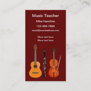 Tarjetas de presentación de profesor de clases de 