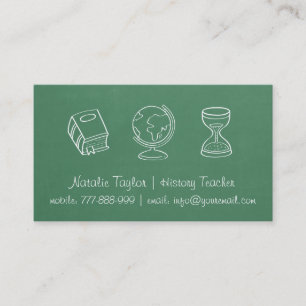 Tarjetas de presentación de profesor de historia c