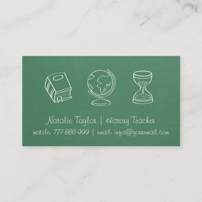 Tarjetas de presentación de profesor de historia c (Anverso)
