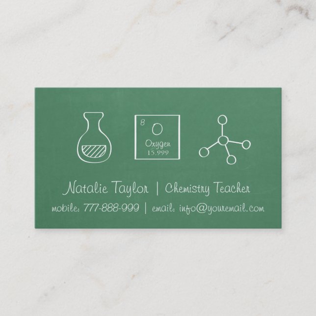 Tarjetas de Presentación de Profesor de Química Pe (Anverso)