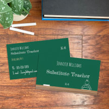 Tarjetas de presentación de profesores sustitutos