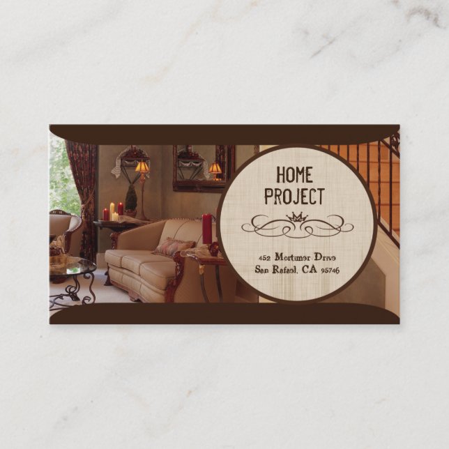 Tarjetas de presentación de proyectos para el hoga (Anverso)