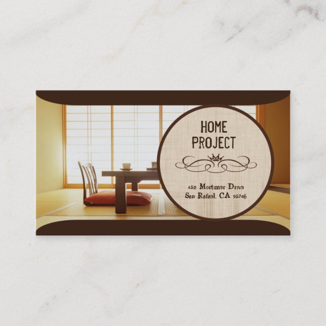 Tarjetas de presentación de proyectos para el hoga (Anverso)