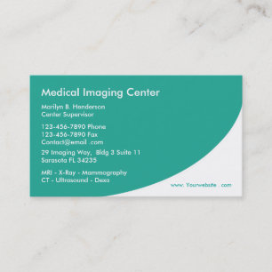 Tarjetas de presentación de radiología médica