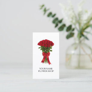 Tarjetas de presentación de ramo de flores de rosa