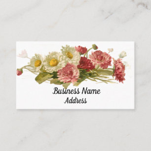 Tarjetas de presentación de ramo floral vintage