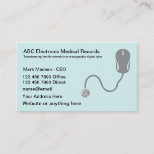 Tarjetas de presentación de registros médicos el