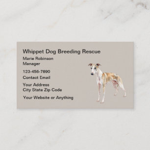 Tarjetas de presentación de rescate de perros Whip